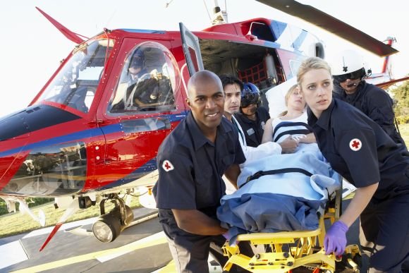 Vol sanitaire en hélicoptère ambulance
