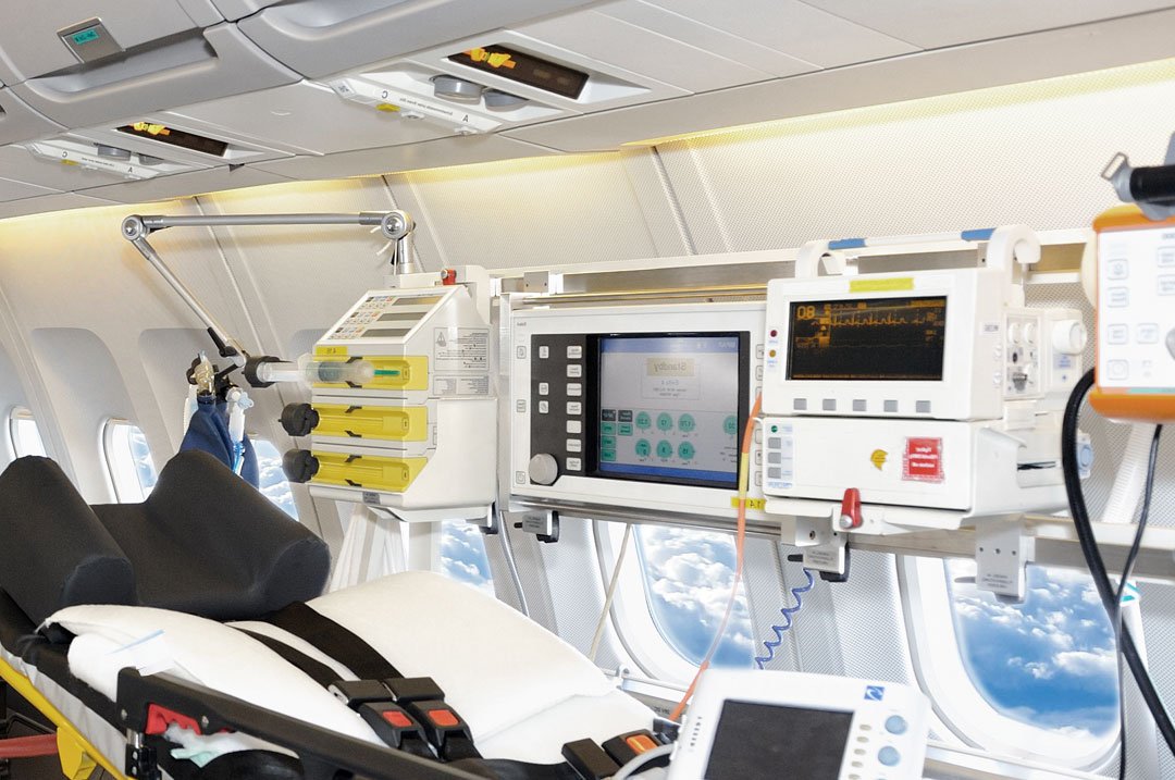 medical equipment in plane