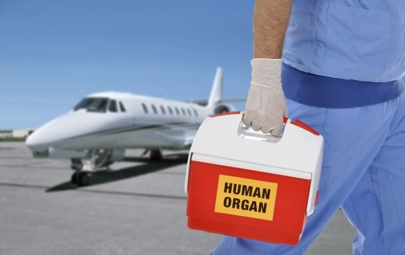 Organ transport by air ambulance or ambulance helicopter