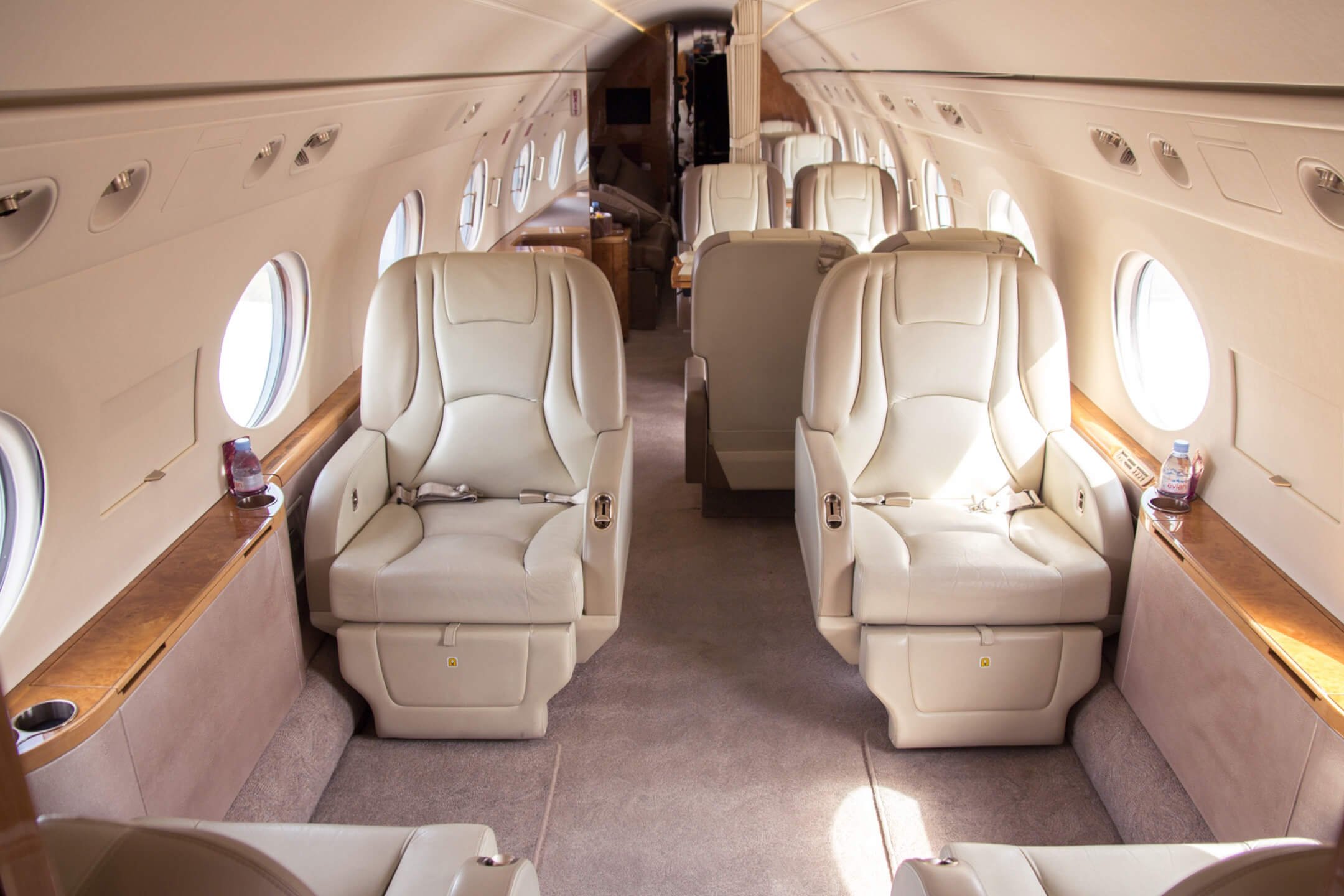 Cabin of a private jet